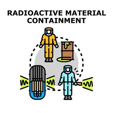 Radioactive material containment and safety measures concept Stock Illustration