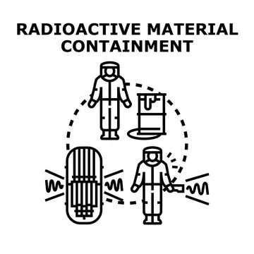 Radioactive material containment and safety measures concept Stock Illustration