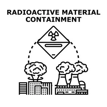 Radioactive material containment concept with industrial energy plants Stock Illustration