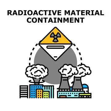 Radioactive material containment concept with industrial energy plants Stock Illustration