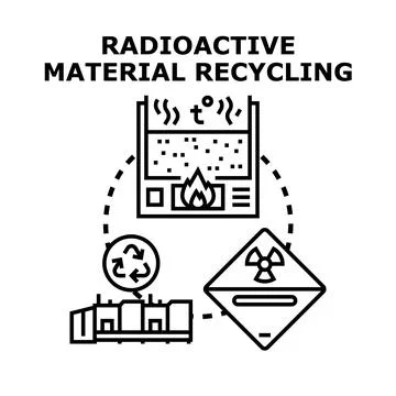 Radioactive material recycling process and nuclear waste management concept Stock Illustration