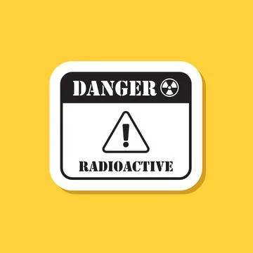 Radioactive material sticker icon in flat style. Radiation danger vector il.. Stock Illustration