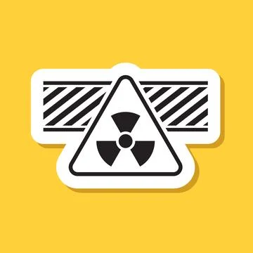Radioactive material sticker icon in flat style. Radiation danger vector il.. Stock Illustration