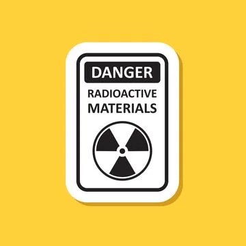 Radioactive material sticker icon in flat style. Radiation danger vector il.. Stock Illustration