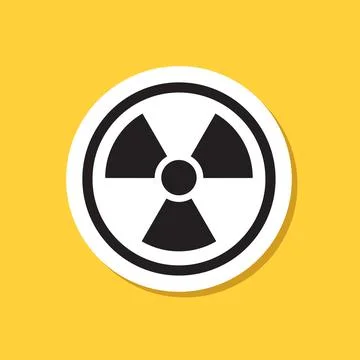 Radioactive material sticker icon in flat style. Radiation danger vector il.. Stock Illustration