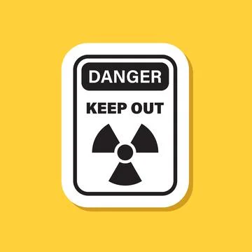 Radioactive material sticker icon in flat style. Radiation danger vector il.. Stock Illustration