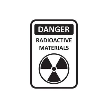 Radioactive material warning icon in flat style. Radiation danger vector il.. Stock Illustration