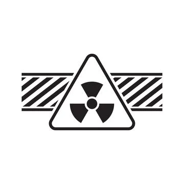 Radioactive material warning icon in flat style. Radiation danger vector il.. Stock Illustration