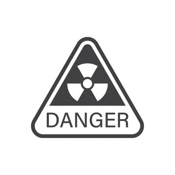 Radioactive material warning icon in flat style. Radiation danger vector il.. Stock Illustration