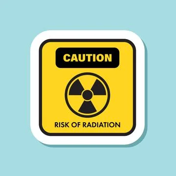 Radioactive material warning sticker icon in flat style. Radiation danger v.. Stock Illustration