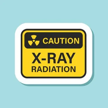 Radioactive material warning sticker icon in flat style. Radiation danger v.. Stock Illustration