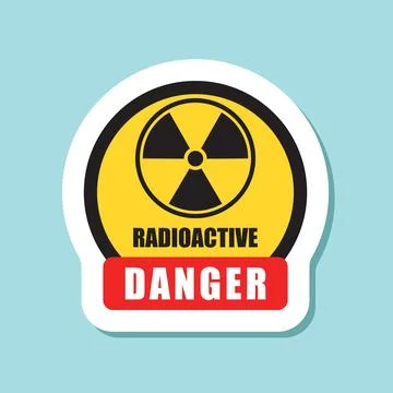 Radioactive material warning sticker icon in flat style. Radiation danger v.. Stock Illustration