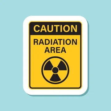 Radioactive material warning sticker icon in flat style. Radiation danger v.. Stock Illustration