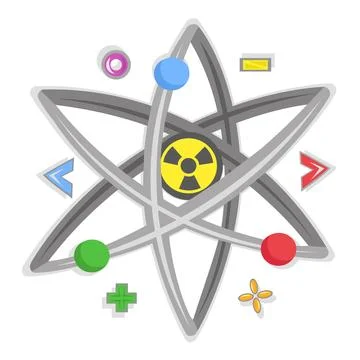 Radioactive molecule image symbol of atomic energy Illustrazione stock