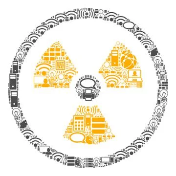 Radioactive Mosaic Icon for BigData and Computing Ilustração Stock