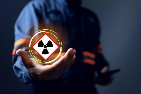 Radioactive nuclear refers to unstable atomic nuclei that spontaneously relea Foto stock