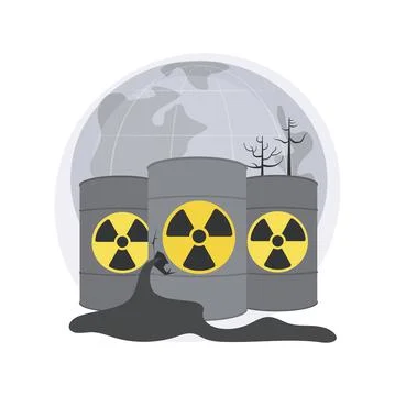 Radioactive pollution abstract concept vector illustration. Stock Illustration
