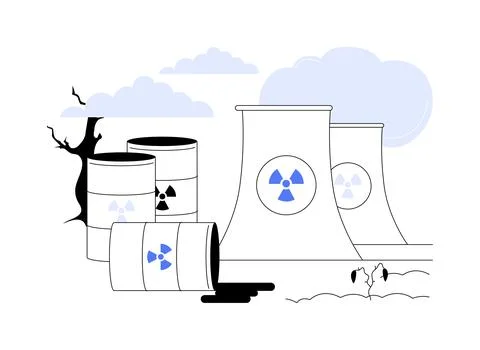 Radioactive pollution abstract concept vector illustration. Stock Illustration