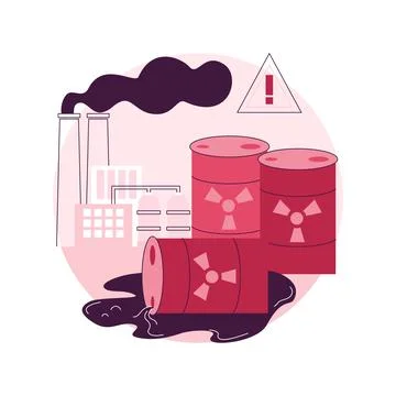 Radioactive pollution abstract concept vector illustration. Stock Illustration