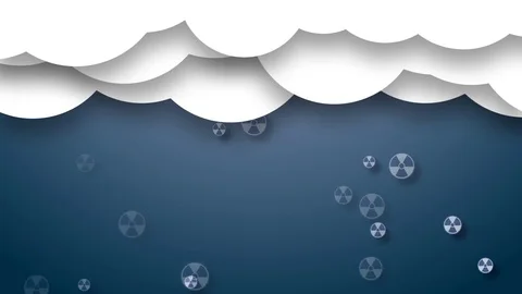 Radioactive pollution. Polluted rain. Danger. Video stock 82895964