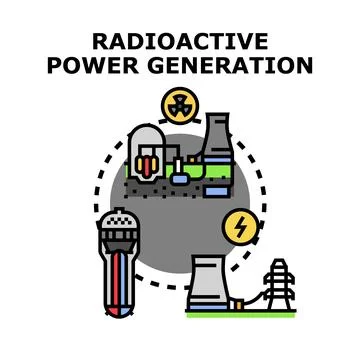 Radioactive power generation producing clean atom energy 스톡 일러스트
