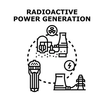 Radioactive power generation producing clean atom energy 스톡 일러스트