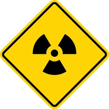 Radioactive road sign. Ilustración de archivo