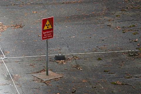 Radioactive Sign in German Stock Photos