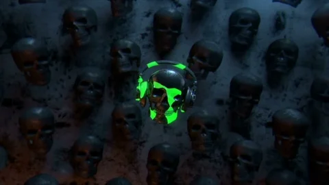 Radioactive Skull - Professional VJ Background Loop Video stock 80296307
