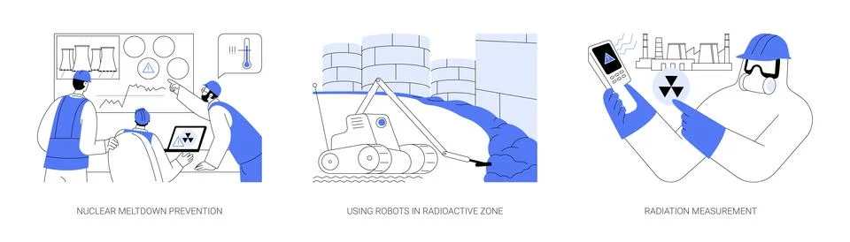 Radioactive spill abstract concept vector illustrations. Stock Illustration