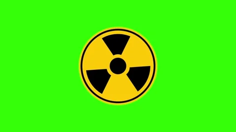 Radioactive symbol animated icon active radio symbol round triangle and hex.. Stock Footage 303680440