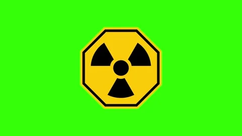 Radioactive symbol animated icon active radio symbol round triangle and hex.. Stock Footage 303680442