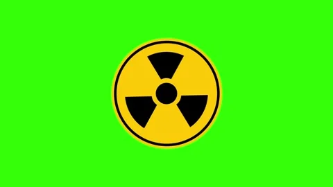Radioactive symbol animated icon active radio symbol round triangle and hex.. Stock Footage 303680443