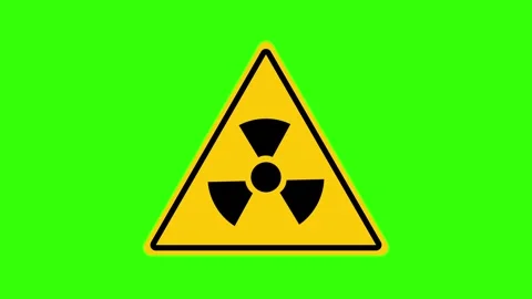 Radioactive symbol animated icon active radio symbol round triangle and hex.. Stock Footage 303680476