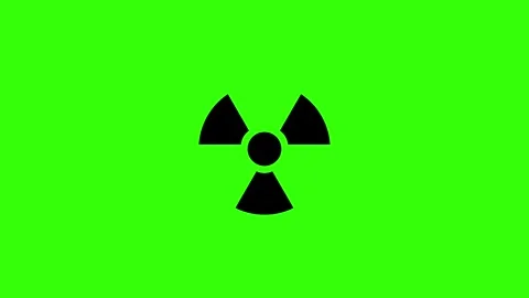 Radioactive symbol animated icon active radio symbol round triangle and hex.. Stock Footage 303680499