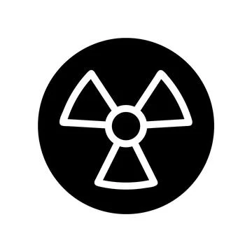 Radioactive symbol in a black circle. Concept of danger, warning, and hazard. Stock Illustration