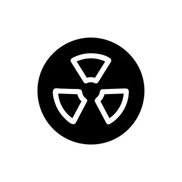 Radioactive symbol in a black circle. Concept of radiation, danger, and war.. Stock Illustration
