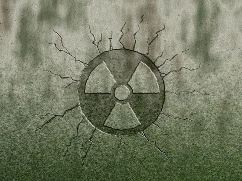 Radioactive symbol on stone background Stock Illustration