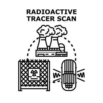 Radioactive tracer scan detecting radiation from nuclear facility Stock Illustration