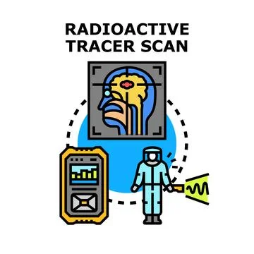 Radioactive tracer scan finding medical problem Stock Illustration