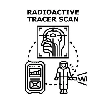 Radioactive tracer scan finding medical problem Stock Illustration