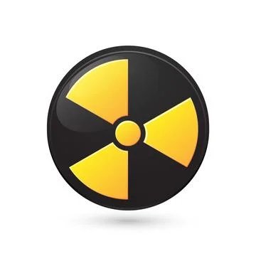 Radioactive warning circle sign, symbol. Vector illustration Stock Illustration