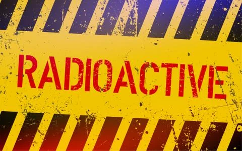 Radioactive warning sign. Nuclear power danger symbol with yellow and hazard Illustrazione stock