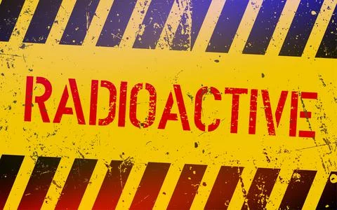 Radioactive warning sign. Nuclear power danger symbol with yellow and hazard Illustrazione stock