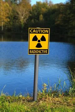 Radioactive warning sign Stock Photos