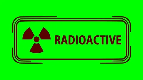 Radioactive warning sign symbol red flashing Stock Footage 340897651
