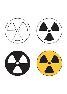 Radioactive Warning Symbol Set Stock Illustration