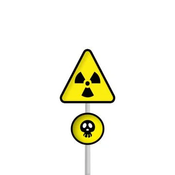 Radioactive Warning Warning Sign on a White Background Stock Illustration