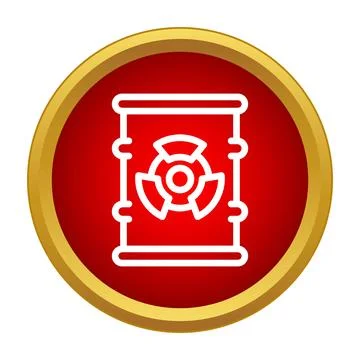 Radioactive waste barrel icon displaying danger warning Stock Illustration