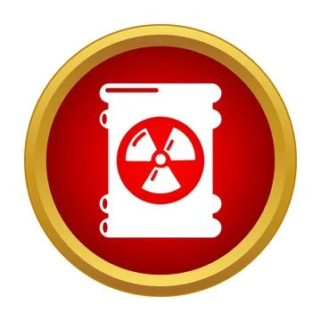 Radioactive waste barrel icon representing nuclear hazard Stock Illustration